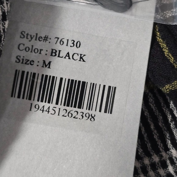 Habitat Womens Button Front Top Size Medium Plaid Long Sleeve Gauzy Lagenlook - Picture 7 of 13